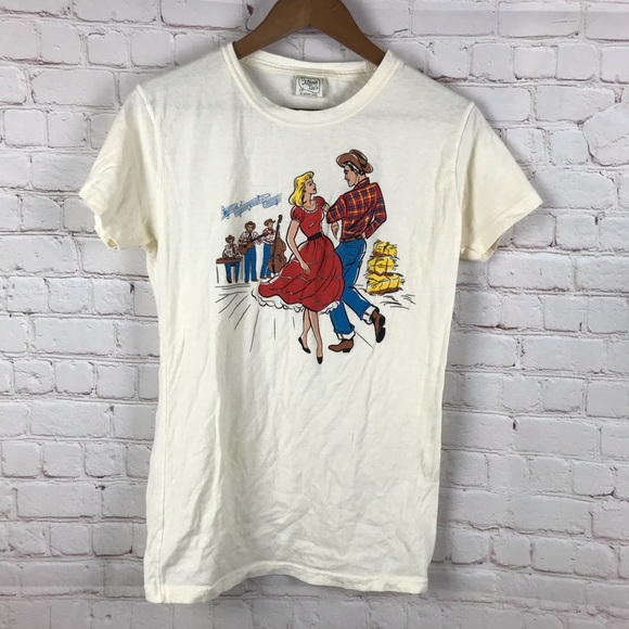 NWOT Atomic Tee's Cream Retro Country Dancing Tee